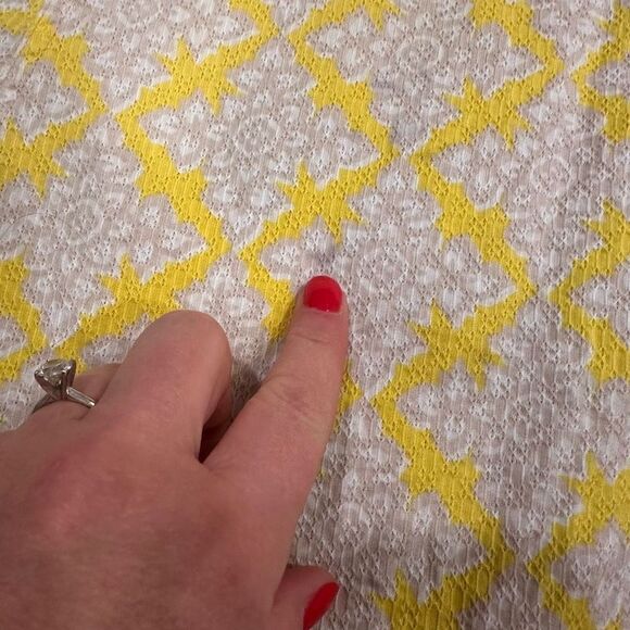 Diane Von Furstenberg Women's Luxe Lace Up Henna Diamonds Dress Yellow Size 6 - Picture 9 of 16